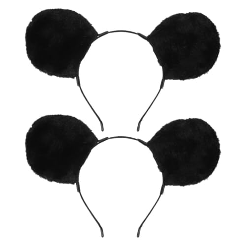 Healvian 2stücke Stirnband Mit Mausohren Aus Plüsch Für Junge Mädchen Süßes Cosplay-haarband Zum Anziehen Party-kopfschmuck Für Halloween Und Geburtstagsfeiern von Healvian