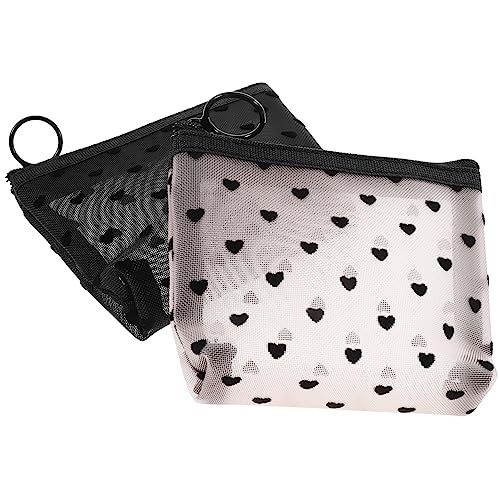 Healvian 2stücke Kosmetiktasche Aus Nylon Und Stoff Mit Reißverschluss Für Damen Make-up-Tasche Zum Aufbewahren Von Kosmetika Schlüsseln Und Reiseaccessoires Kleine Organizer-Tasche Für Täg von Healvian