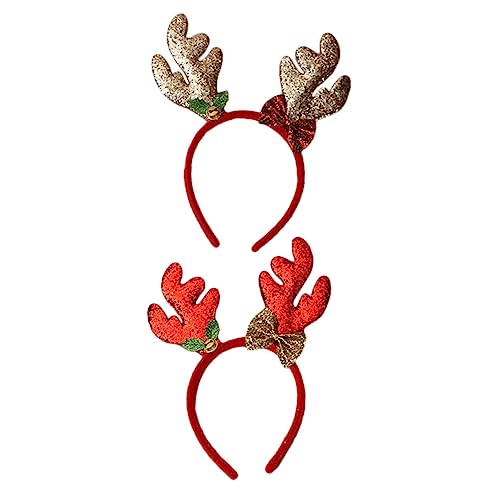 Healvian 2stücke Geweih Stirnband Mit Glitzer Design Weihnachten Kopfstück Für Festival Und Party Weicher Stoff Für Junge Mädchen Und Erwachsene Süße Wald-accessoires Für Fotos Und von Healvian