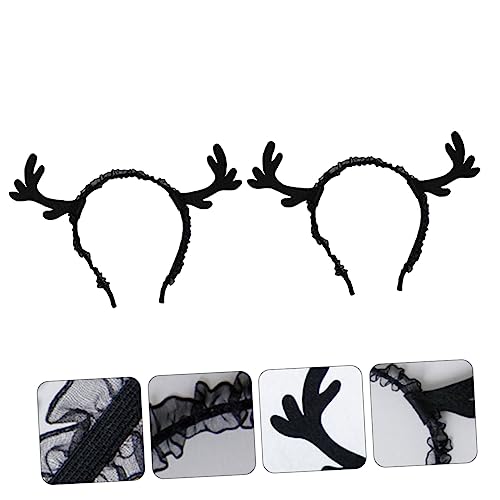 Healvian 2stücke Weihnachts- -lace-haarband Für Cosplay Süße Antlers Haaraccessoires Für Festliche Anlässe Für Weihnachtsfeiern Und Kostüme von Healvian