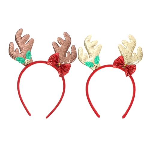 Healvian 2stücke Geweih Kopfschmuck Weihnachts Geweih Weihnachts Stirnband Stirnband Weihnachtskopfschmuck Weihnachtskopfschmuck Weihnachtskopfbedeckung Weihnachtshaarreif von Healvian