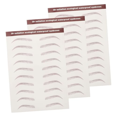 Healvian 3 Blätter Augenbrauen Tattoos Aufkleber Selbstklebend Realistische Augenbrauenaufkleber für Haartyp Einfache Anwendung für Perfektes Augenbrauen Makeup von Healvian