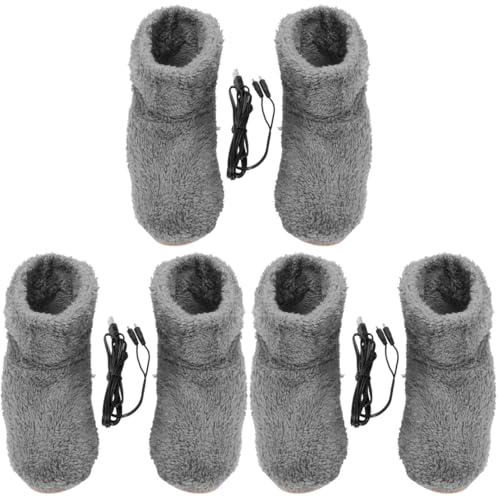 Healvian 3 Paar warme Schuhe Hausschuhe für Damen Spa Heizung Fuß Winter Versorgung USB Wärme Schuhe Heizung Schuhe Fußwärmer Flaum von Healvian