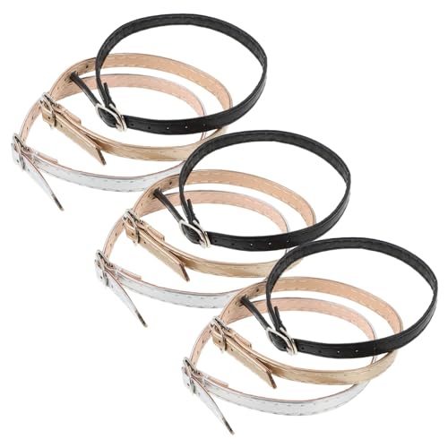 Healvian 3 Paare Abnehmbare PU Knöchelriemen Rutsch Schuhriemen für Damen High Heels Verstellbar Komfortabel Zubehör für Sandalen und Absatzschuhe in Gold Silber Schwarz von Healvian