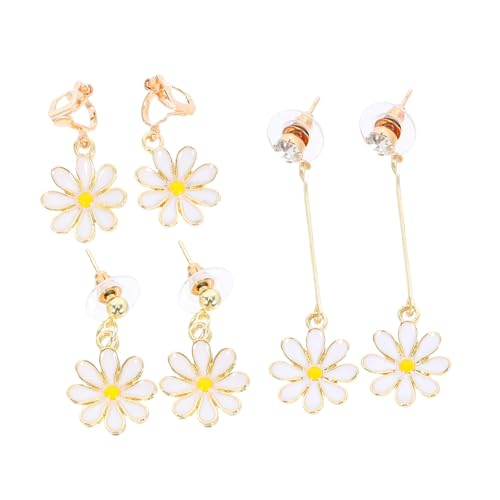 Healvian 3 Paare Blumenohrstecker Frische Daisy Ohrringe mit Dangle Design für Damen Besondere Anlässe Leicht Healvian 3 Paare Blumenohrstecker Frische Daisy Ohrringe mit Dangle Design für Damen Besondere Anlässe Leicht von Healvian