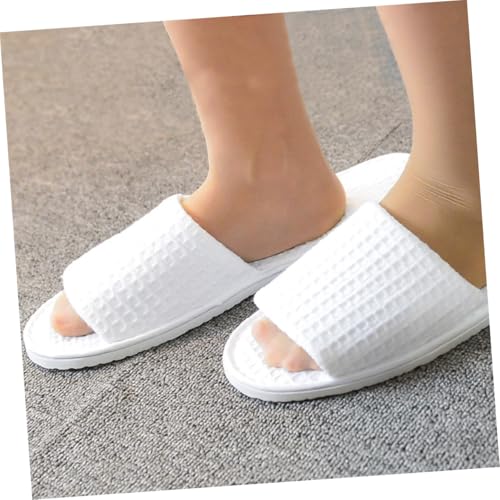 Healvian 3 Paare Einweg Slipper Weiß Rutschfeste Atmungsaktive Hausschuhe für Damen und Herren Praktische Gästehausschuhe für Hotel Beauty Salon Spa Reise und Zuhause von Healvian