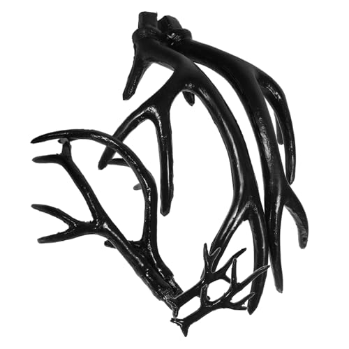 Healvian 3 Paare Halloween-Geweihkostüm Plüsch Halloween-Hirschgeweih Elch Hirschhorn Mini Sukkubus Halloween Party Deko karneval zubehör zarter Kopfschmuck Stirnband Geweih PVC Black von Healvian