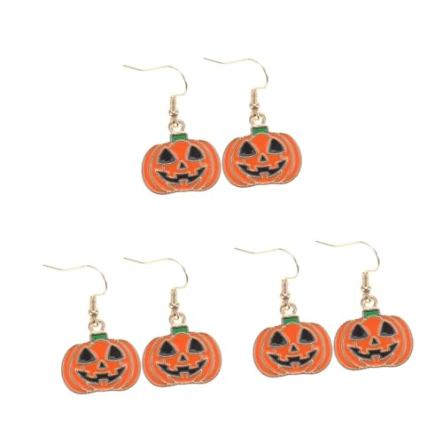 Healvian 3 Paare Halloween Ohrringe Damen Kürbis Baumelnde Ohrhänger Hautfreundlichem Legierungs Material Lustiger Schmuck für Party Kostüm und Alltag Geschenkidee für Frauen und Mädchen von Healvian