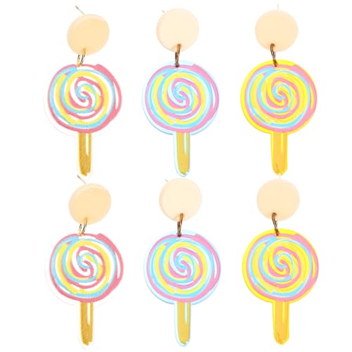Healvian 3 Paare Handgefertigte Lollipop Ohrringe für Frauen Verspielte Tropfenohrringe Partys Geburtstage Besondere Anlässe Healvian 3 Paare Handgefertigte Lollipop Ohrringe für Frauen Verspielte Tropfenohrringe Partys Geburtstage Besondere Anlässe von Healvian