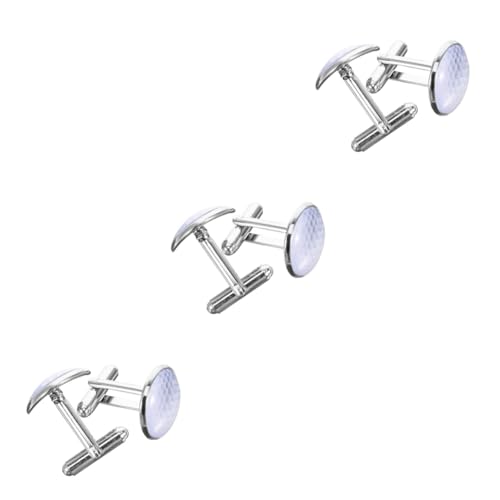 Healvian 3 Paare Hochwertige Golf Cufflinks für Herren Damen Hemdknöpfe Golf Form für Anlässe Wie Hochzeiten Jubiläen Langlebig Gefertigt Silberfarben von Healvian