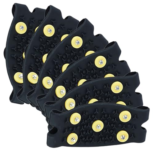 Healvian 3 Paare Rutsch Schuhkrallen mit Zähnen Tpe Eisgrips für Wanderschuhe und Winterschuhe Strapazierfähige Schneespikes für Damen Herren für Outdoor Aktivitäten Wie Wandern Joggen von Healvian