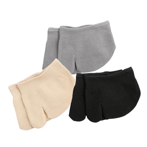 Healvian 3 Paare rutschfeste Tabi-Socken halbsocken damensocken Zehen-Topper-Innensocken getrennte Zehensocken weiche Socken für Frauen halb unsichtbare Socken Frauen liefert Mädchen von Healvian