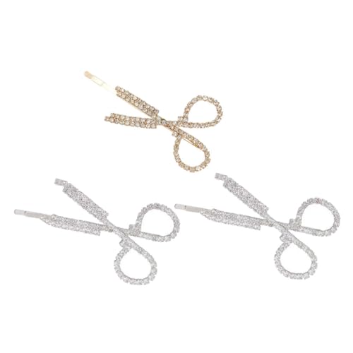 Healvian 3 STÜCKE Teiliges Haarklammer mit Strassbesatz Kreative Haarnadeln in Silber und Gold Modische Haarschmuck Accessoires für Frauen und Mädchen Eleganter Dekorativer Haarschmuck für von Healvian