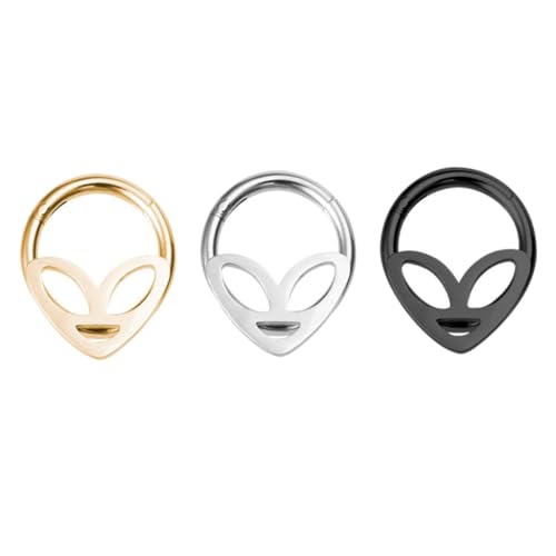 Healvian 3 STÜCKE Teiliges Nasenring Piercing Schmuck Schwarz Gold Vielseitiger Nasenpiercing Nagel Zuverlässiges Design für Damen und Herren von Healvian