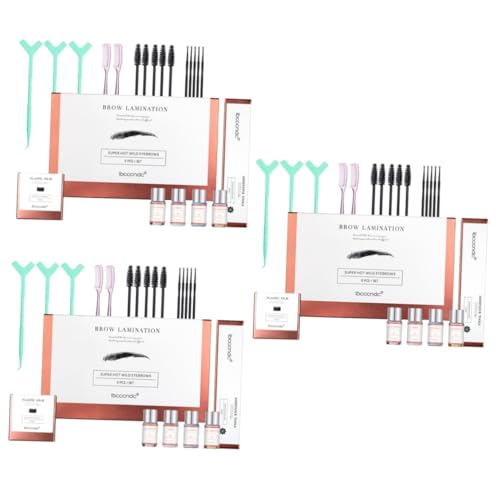 Healvian 3 Sätze Augenbrauen-Dauerwellen-Set Styling-Tools für Augenbrauen klare Wimperntusche werkzeug Wimpern-Kit Augenbrauen-Laminierungs-Kit Set zum Färben der Augenbrauen Stereotype von Healvian