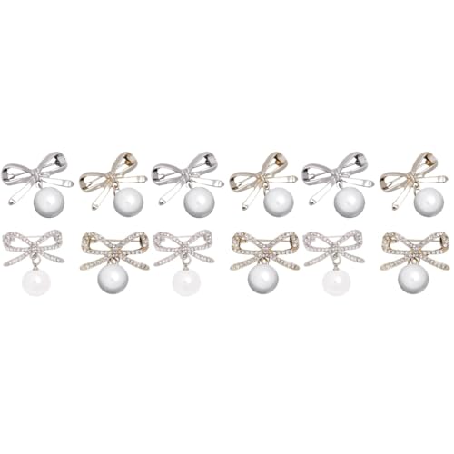 Healvian 3 Sätze Bowknot Broschen Mit Strass Langlebige Legierungsbroschen Für Kleidung Antisichtschutz Broschen Für Schals Kragen Kleider Hochzeiten Und Partys 4 Stück * 3 von Healvian