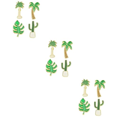 Healvian 3 Sätze Cartoon Pflanzen Broschen Teiliges Anstecker mit Kokospalme Monstera Stilvolle Broschen für Kleidung Taschen Accessoires Hochwertige von Healvian