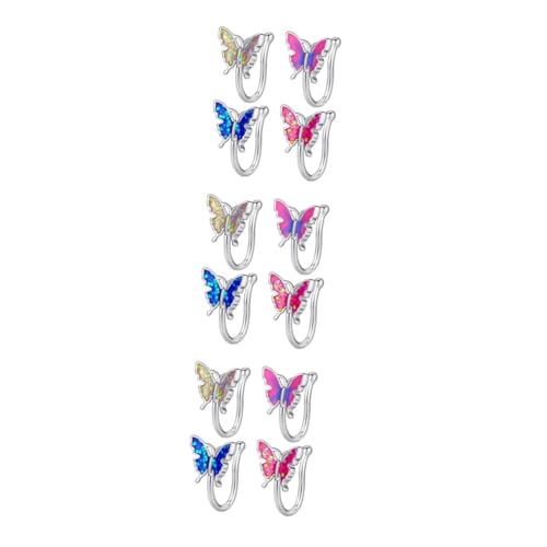 Healvian 3 Sätze Fake Nasenringe Für Frauen Piercing Accessoires Ab Farben Hautfreundliche Nicht Durchstochene Nasenclips 4 Stück * 3 von Healvian