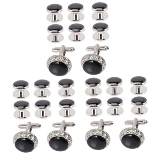 Healvian 3 Sätze Herren Manschettenknöpfe Mit Teiliges Für Anzüge Elegantes Accessoire Für Hochzeiten Business Besondere Anlässe 8 Stücke * 3 von Healvian