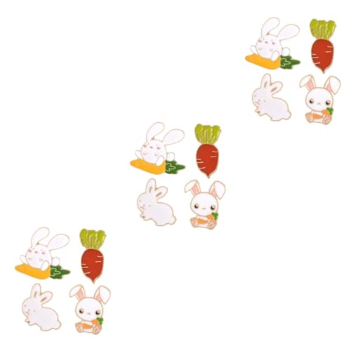 Healvian 3 Sätze Karotten Broschen Kreative Tropföl Karotten Brustnadel Für Frauen Chic Verspielte Anstecker Für Kleidung Accessoires Zufälliger 4 Stücke * 3 von Healvian