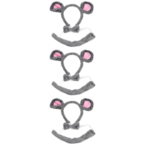 Healvian 3 Sätze Kostüm Set Teiliges Set mit Haarreifen Mausohren und für Halloween Kostümpartys Rollenspiele und Festliche Anlässe für Cosplay und Geburtstagsfeiern von Healvian
