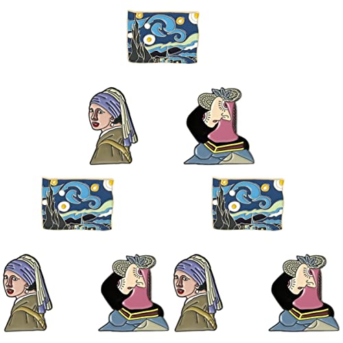 Healvian 3 Sätze Malerei Brosche Klassische Kunst Pin Mit Ölmalerei Design Stilvolle Anstecknadel Für Damen Für Kleidung Und Accessoires 3 Stück * 3 von Healvian