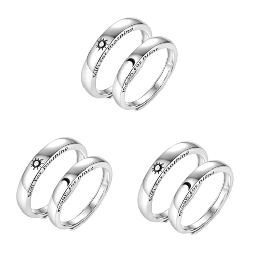 Healvian 3 Sätze Offener Ring Mit Sonne Und Mond Verlobungsringe Hochzeit Damen Offene Ringe Schmuck Für Die Freundin Paar Sterling Für Verlobungsringe Damengeschenke 2 Stücke * 3 Healvian 3 Sätze Offener Ring Mit Sonne Und Mond Verlobungsringe Hochzeit Damen Offene Ringe Schmuck Für Die Freundin Paar Sterling Für Verlobungsringe Damengeschenke 2 Stücke * 3 von Healvian