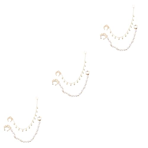 Healvian 3 Sätze Ohrringe Mit Kunstperlen Nasenclip Nasenringe Für Damen Nase Zu Ohr Kette Schmuck Kunstnasenquasten Fransen Nase Zu Ohrring Kette Gefälschter 2 Stück * 3 von Healvian
