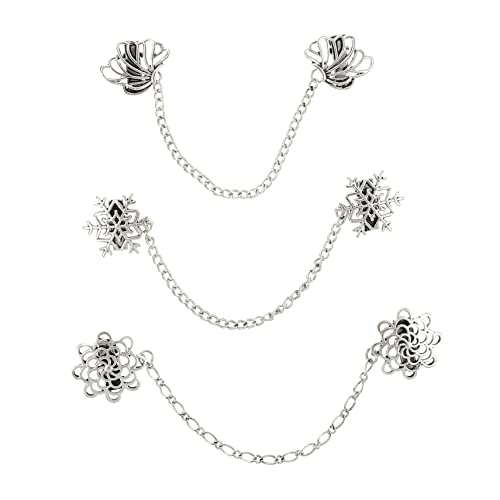 Healvian 3 Sätze Retro Ansteckbroschen Teilig Vintage Kettenbrosche Für Anzüge Und Hemden Stilvolle Kragenkette Für Frauen Und Männer Kreative Mode Accessoires 3 Stück * 3 von Healvian