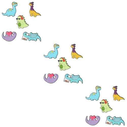 Healvian 3 Sätze Teiliges Bunte Dinosaurier Broschen Lustige Und Niedliche Dinosaurier Anstecker Legierung Für Kleidung Hüte Und Taschen Accessoires 5 Stücke * 3 von Healvian