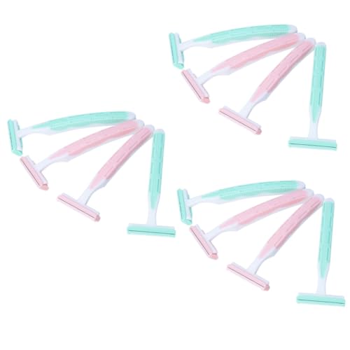 Healvian 3 Sätze Teiliges Damen Körperhaarrasierer Mit Doppel Klingen Grün Für Achsel Und Beinrasur Schneidet Und Präzise Mit Rutschfestem Griff Und Schützenden Kissen Gegen 4 Stück * 3 von Healvian