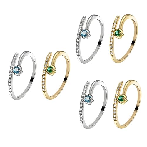 Healvian 3 Sätze Teiliges Offenes Ring Für Stilvoller Ring Schlichtes Design in Weiß Für Freunde Familie Robustes Langlebiges Material 2 Stücke * 3 von Healvian