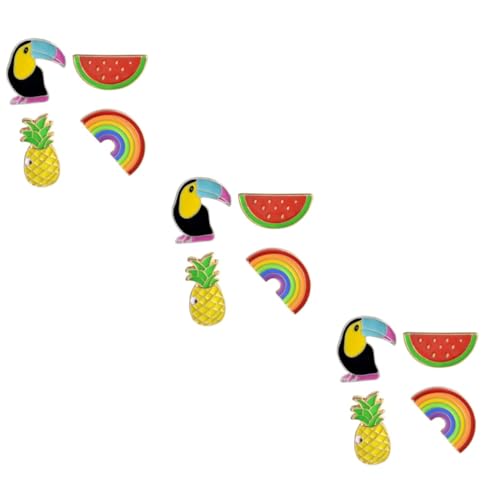 Healvian 3 Sätze Teiliges Rainbow Pineapple Brosche Für Damen Kreative Cartoon Broschen Stilvolle Brustnadeln Für Kleidung Accessoire Für Damen Perfekter Schmuck Für Jede 4 Stücke * 3 von Healvian