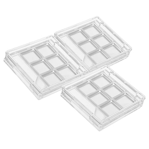 Healvian 3 Sätze Transparente Lidschatten-paletten mit Pinselhalterung Leere Wiederbefüllbare Make-up Organizer Kompakt Reisefreundlich für Proben und Tägliche Anwendung von Healvian
