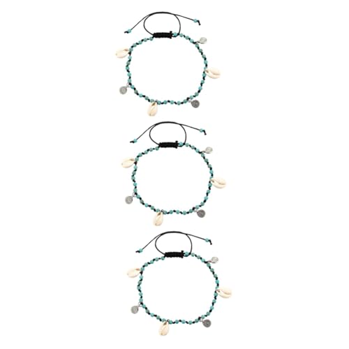 Healvian 3 Stck. Retro Fußkettchen Muscheln Kreatives Boho Fußschmuck für Frauen Verstellbare Kette Elegantes Fußhängeschmuck für Sommer Besondere Anlässe von Healvian