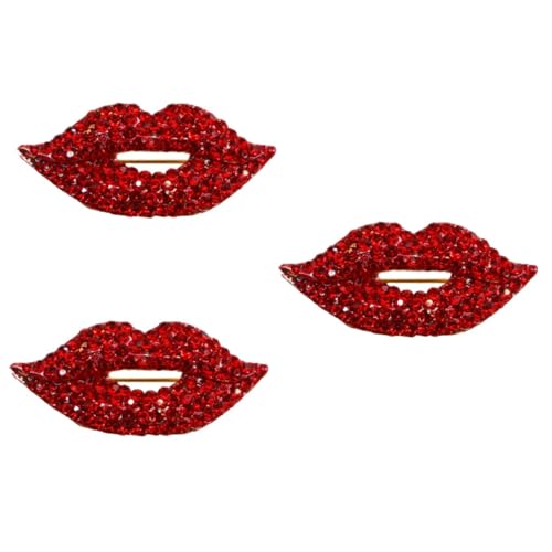 Healvian 3 Stck. Rote Lippen Brosche mit Funkelnden Strasssteinen Modischer Anstecker für Kleidung und Accessoires Vielseitiger Party Schmuck für Damen für Bühne Fest und Alltag Healvian 3 Stck. Rote Lippen Brosche mit Funkelnden Strasssteinen Modischer Anstecker für Kleidung und Accessoires Vielseitiger Party Schmuck für Damen für Bühne Fest und Alltag von Healvian