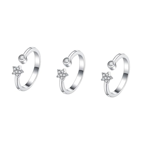 Healvian 3 Stck. Stern Öffnungs Ring Hochzeit Silber Knöchel- -ring Frauen Schmuck Modischer Fingerring Dekorativer Fingerring Knöchel Dekoration Fingerring Öffnen Einfacher Ring Kupfer Healvian 3 Stck. Stern Öffnungs Ring Hochzeit Silber Knöchel- -ring Frauen Schmuck Modischer Fingerring Dekorativer Fingerring Knöchel Dekoration Fingerring Öffnen Einfacher Ring Kupfer von Healvian