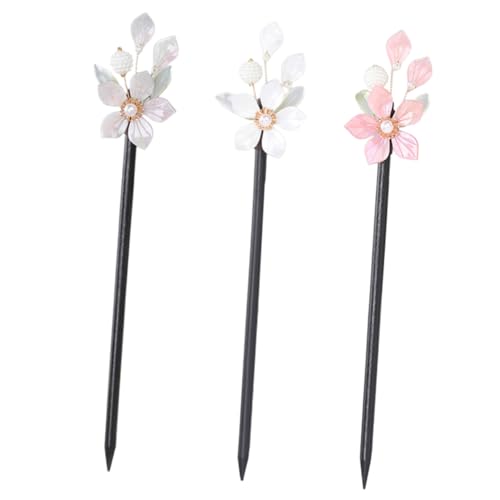 Healvian 3stücke Holz Haarstäbe Chinesische Haarstäbchen Dekorative Haarstäbe Für Frauen Haarnadeln Haaraccessoires Mit Blumenmotiven Für Langes Haar von Healvian