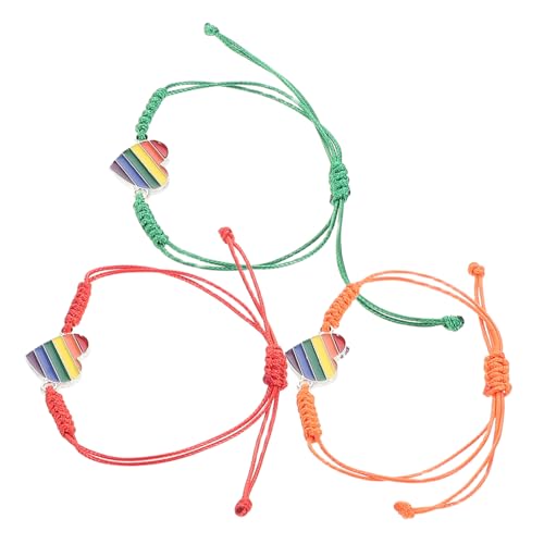 Healvian 3 Stück Bisexuelles Herzarmband Schmuck Regenbogen Gewebte Armbänder Freundschaftsarmband Geflochtene Seilarmbänder Handschmuck Verstellbare Regenbogenarmbänder Wachslinie Healvian 3 Stück Bisexuelles Herzarmband Schmuck Regenbogen Gewebte Armbänder Freundschaftsarmband Geflochtene Seilarmbänder Handschmuck Verstellbare Regenbogenarmbänder Wachslinie von Healvian