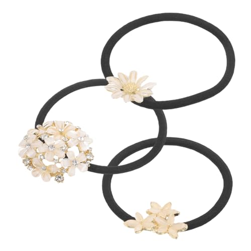 Healvian 3 Stück Blüten Haargummis mit Funkelnden Strasssteinen Elastische Schonende Haarbänder aus Leichtem Metall für Damen Vielseitig Tragbar bei Party und Alltag von Healvian
