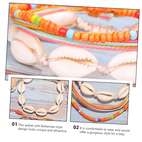 Healvian 3 Stück Boho Fußkettchen Damen Bunte Perlenkette Sommer Strand Schmuck Verstellbar Langlebig Modisch Farbenfroh von Healvian