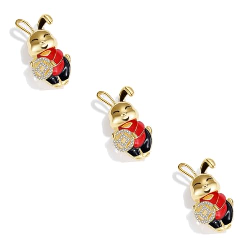 Healvian 3 Stück Brosche Zubehör Liebe Brosche Goldbrosche Brosche Schmuck Brosche Corsage Chinesisches Kaninchen Hasenbrosche Chinesisches Jahr-Kaninchen Hasenstift Kupfer Healvian 3 Stück Brosche Zubehör Liebe Brosche Goldbrosche Brosche Schmuck Brosche Corsage Chinesisches Kaninchen Hasenbrosche Chinesisches Jahr-Kaninchen Hasenstift Kupfer von Healvian