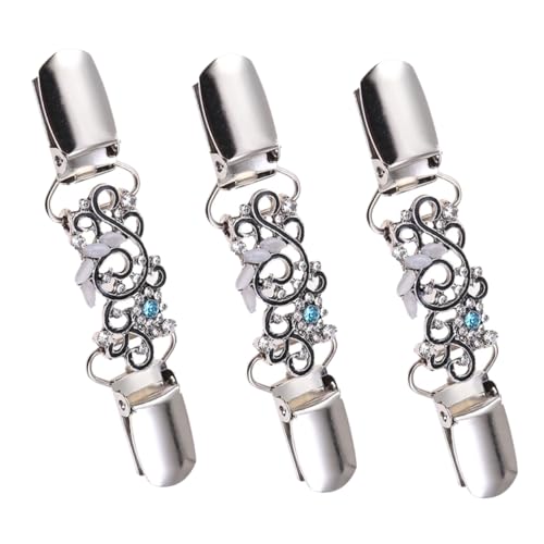 Healvian 3 Stück Damen Kleidung Clips Broschen für Pullover Schals und Blusen Stilvolle Accessoires für Frauen Silberne Alloy mit Strass Healvian 3 Stück Damen Kleidung Clips Broschen für Pullover Schals und Blusen Stilvolle Accessoires für Frauen Silberne Alloy mit Strass von Healvian