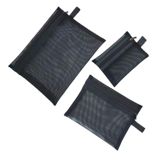 Healvian 3 Stück Damen Kosmetiktasche Set Teiliges Reise Mesh Make Up Beutel Set Tragbare Aufbewahrungstasche mit Reißverschluss für Kosmetik und Pflegeprodukte für Reisen und Freizeit von Healvian