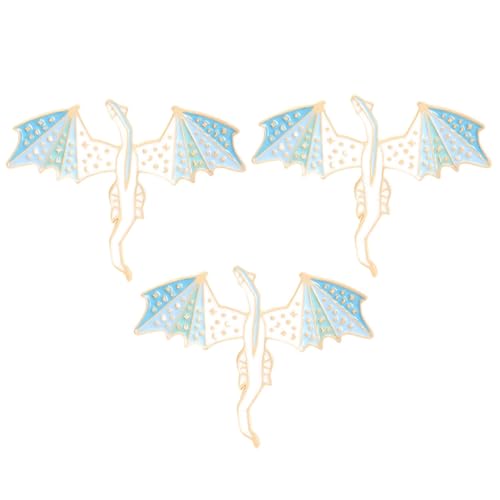 Healvian 3 Stück Dinosaurier Broschen aus Langlebiger Legierung Kreative Flugdrachen Anstecknadeln für Rucksack Kleidung und Kragen Modische Geschenkidee für Damen von Healvian