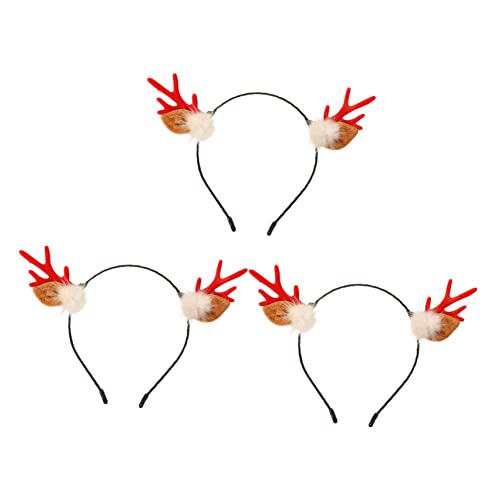 Healvian 3stücke Teiliges Weihnachts- Haarreif Mit Haarballen Kreative Katzenohr-dekoration Für Festlichkeiten Für Weihnachtsfeiern Und Cosplay-events von Healvian