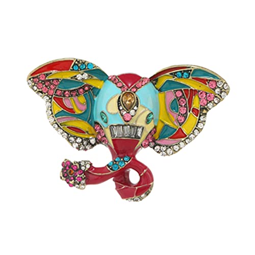 Healvian 3 Stück Emaille Elefantenbrosche mit Retro Anstecknadel für Damen Eleganter Schmuck für Elefantenliebhaber Geschenkidee zu Weihnachten oder Valentinstag von Healvian