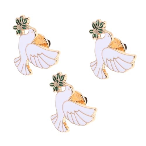 Healvian 3 Stück Friedensdove Broschen mit Olivenzweig Legierung Vogel Anstecknadeln Stilvolle Friedenssymbole für Jacken Taschen Hüte Rucksäcke Unisex Abzeichen von Healvian