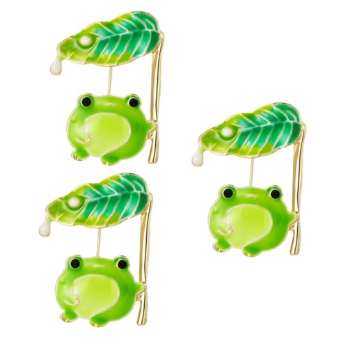 Healvian 3 Stück Frosch Brosche Metall Dekorative Anstecknadel für Kleidung Schals Taschen Kreative Langlebige Accessoire für Damen Herren für Verschiedene Anlässe von Healvian