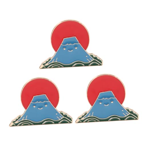 Healvian 3 Stück Fuji Berg Brosche aus Langlebiges Anstecknadel Schmuckstück für Kleidung Taschen Rucksäcke Hüte und Schals Vielseitiges Accessoire für Damen und Partys von Healvian